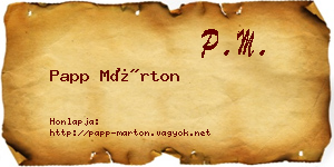 Papp Márton névjegykártya