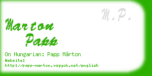 marton papp business card